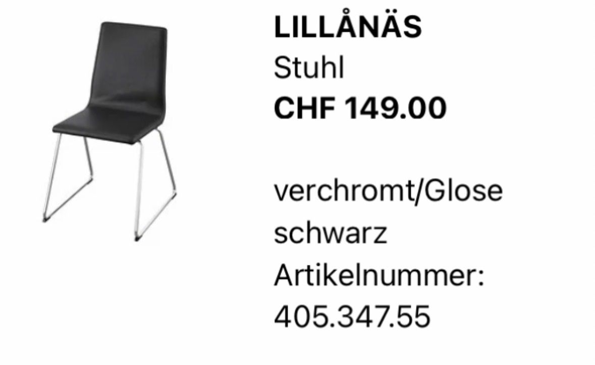 Ikea Sedie: 6 LILLÅNÄS Stühle – Usato da Zürich venduto da ale_55s9