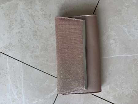 Abendtasche mit Kette Roségold Glitzer Leder Mix Zustand gut