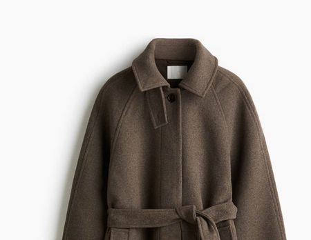 H&M Mantel mit Bindegürtel - Braun - neu