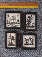 4 x Scherenschnitt-Bilder, H. Zbinden 1983