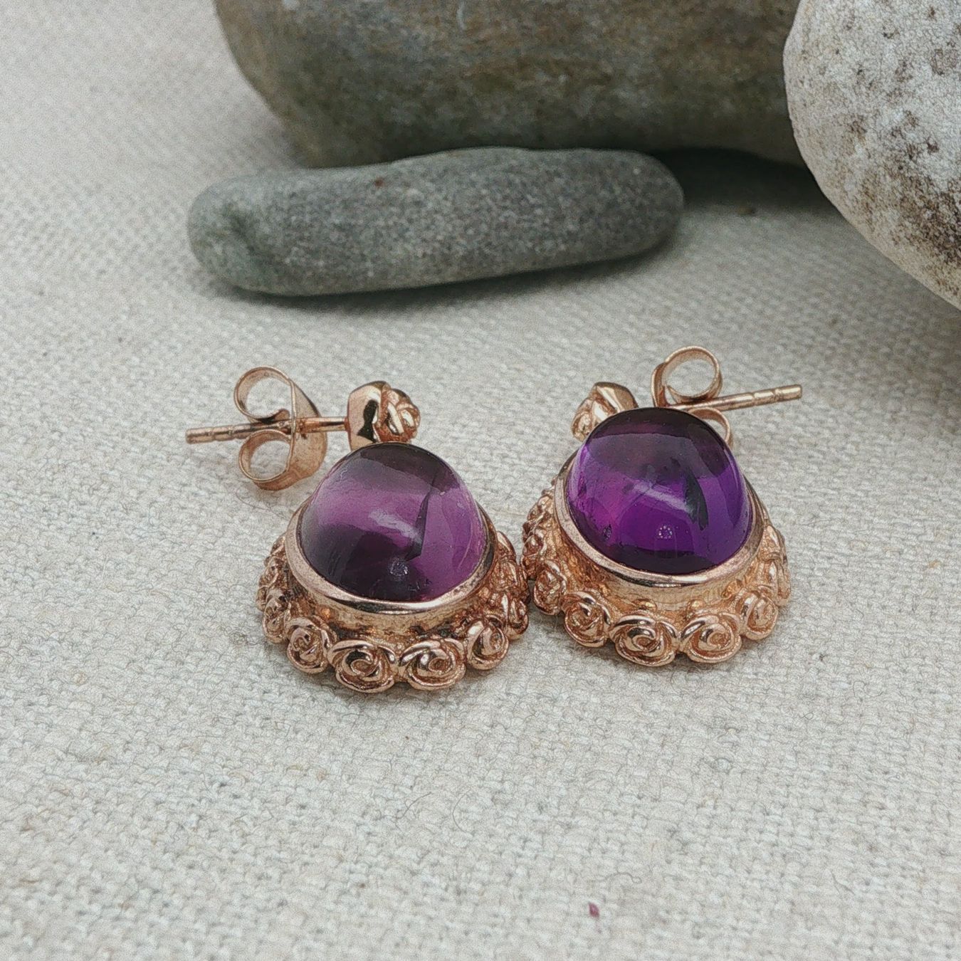 Olga Ribler Orecchini pendenti & Orecchini a lobo: Ohrstecker mit Amethyste Silber rosevergoldet – Nuovo (secondo la descrizione) da Luzern venduto da Schmuckoutlet 4
