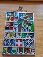 Schweizer Wappenscheibe 700 Jahr Feier 1291-1991 Vintage