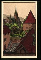 Steindruck-AK Zug, Partie an der Stadtma