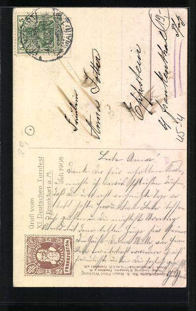 Cartoline postali: Frankfurt a. M., XI. Deutsches Turnfest  – Usato da Berlin venduto da bartko-reher 1