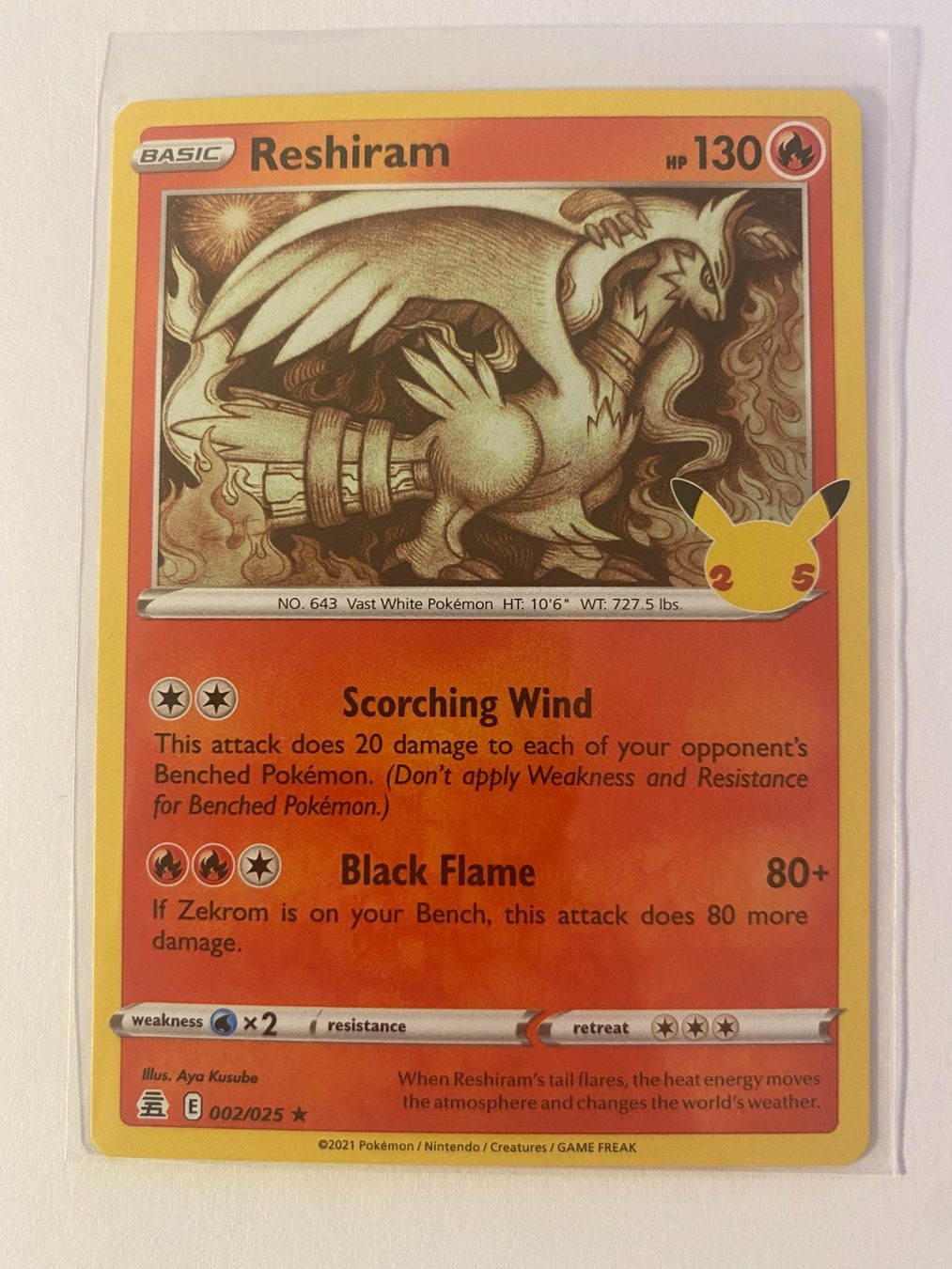 Pokémon Carte collezionabili: Pokemon Reshiram 002/025 Celebrations EN – Nuovo (secondo la descrizione) da Weingarten-Kalthäusern venduto da McGmavlo