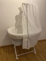NEW Baby bassinet white with canopy stars good condition