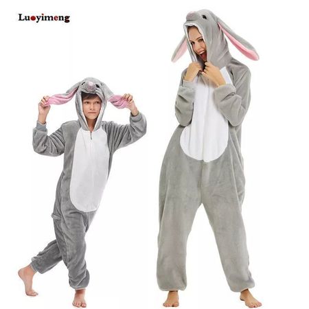 Hase Kaninchen Fasnacht Kostüm Unisex Erwachsene und Kinder