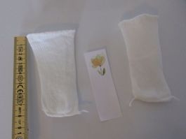 Puppensocken, Socken weiss, 8.5 x 4.5 cm, Trikot