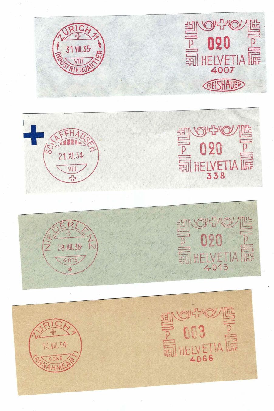 Alle Briefmarken: 6 Ausschnitte mit Freistempel  fg – Gebraucht aus Aarau von fussball-fussball 1