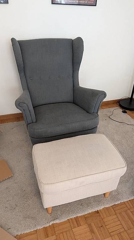 Ikea Poltrone: Sessel Ikea Strandmon mit Hocker – Usato da Luzern venduto da Findolfin