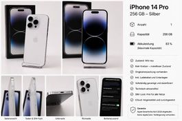 iPhone 14 Pro 256 GB Silber|83 % Akku|Keine Kratzer|OVP
