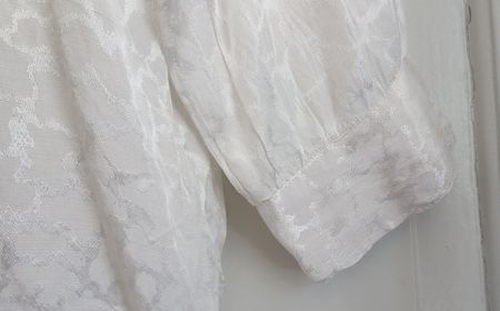 Mango elegante weisse Bluse schöner Stoff Vintage M ehr L XL