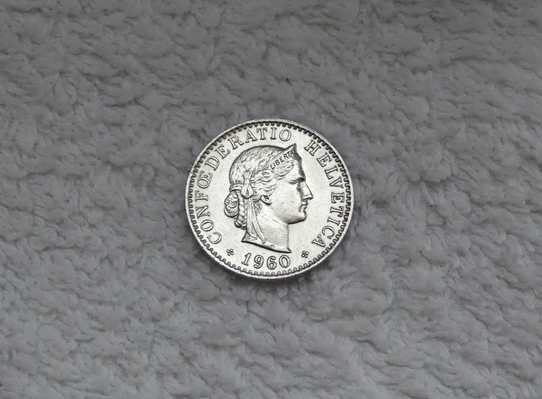 Alle Münzen: 20 centimes/rappen 1960 – Gebraucht aus Nyon von Ilmi09