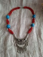 Collier Bohème Rouge & Turquoise – Statement Ethnique