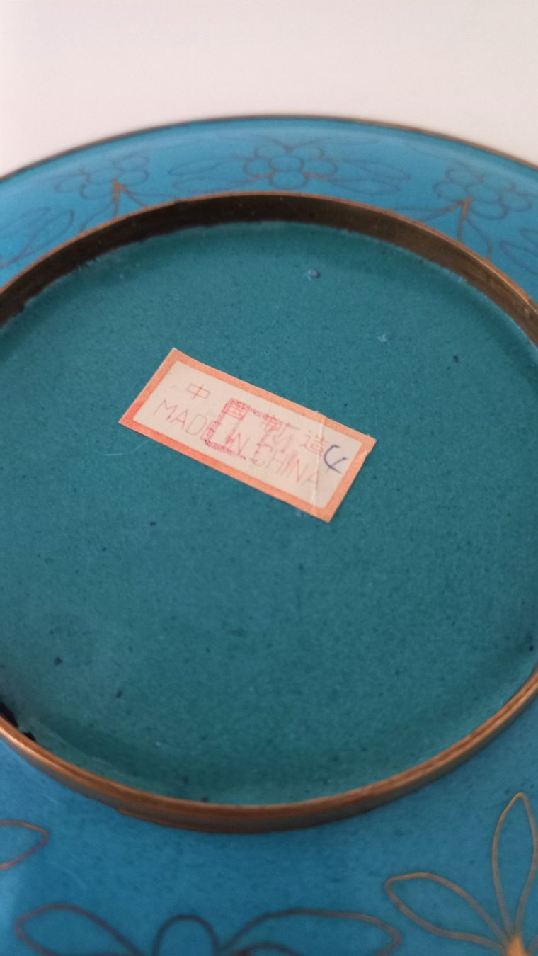 Piatti: Cloisonné Teller weiss, China – Usato da Bévilard venduto da Orscha 3