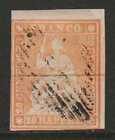 1854 : Strubel  Nr. 25B , Randstück