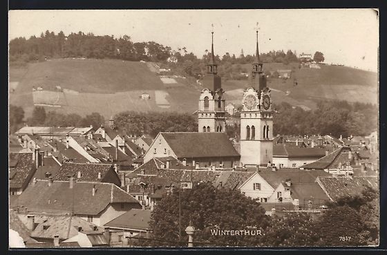 Ansichtskarten: AK Winterthur, Teilansicht mit Kirche – Gebraucht aus Berlin von bartko-reher
