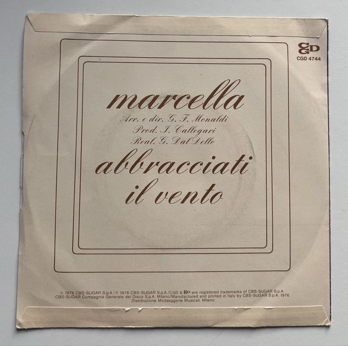 Dischi in vinile: Vinyle 45 Marcella Bella - Il Vento/Abbracciati VG+/VG+ – Usato da Neuchâtel venduto da Deivid2 3