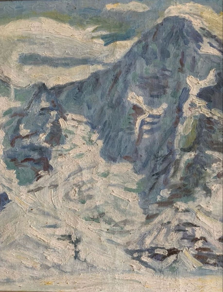 Dipinti: Originales Ölgemälde "Eiger" von E. Jost, gerahmt. – Usato da Biel/Bienne venduto da Katja01112 3