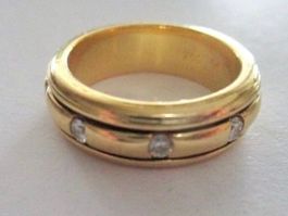 Drehring Brillanten Gold massiv 750 18ct Spielring