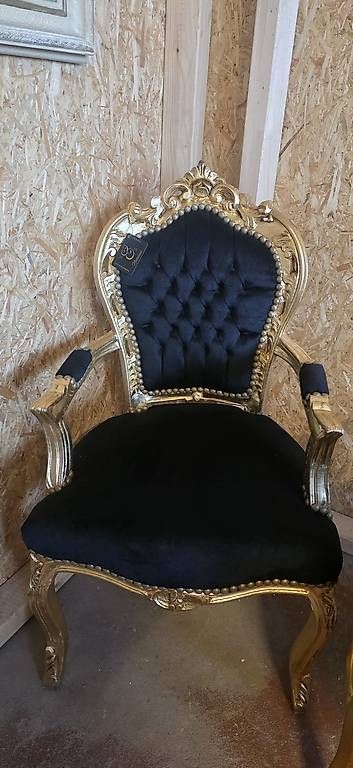 Poltrone: 1 Schwarz Gold, Barock Sessel, Samt – Usato da Kaufdorf venduto da Nati-Nati 2
