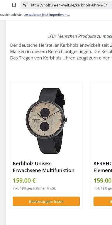 Uhren: Schlichte Kerbholz-Uhr – Gebraucht aus St. Gallen von s_r_5vcs 2