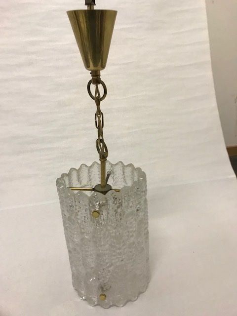 Lampade: schwere Glaslampe Hängelampe Pressglas 60er – Usato da Zürich venduto da gigimai67 4