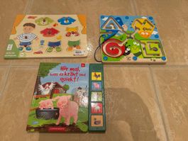 Buch und Puzzle ab 18 Mt, NP 50 Fr