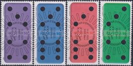 2021, Nr.1845A-1848A, "Domino" mit Ersttags-Vollstempel.