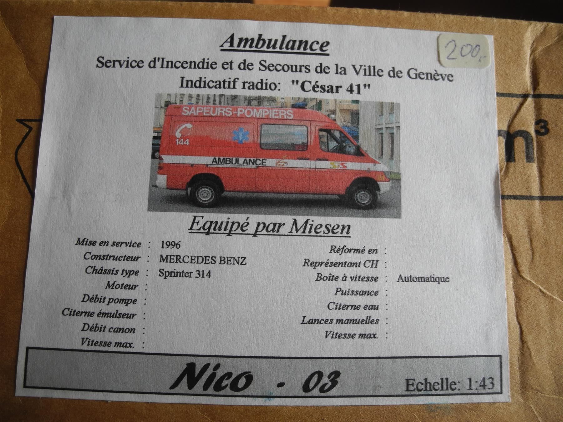 Mercedes-Benz Modellini d'auto: NICO MB Sprinter 314, Nr. g63 – Nuovo (secondo la descrizione) da Kottwil venduto da Crazyrolf 5