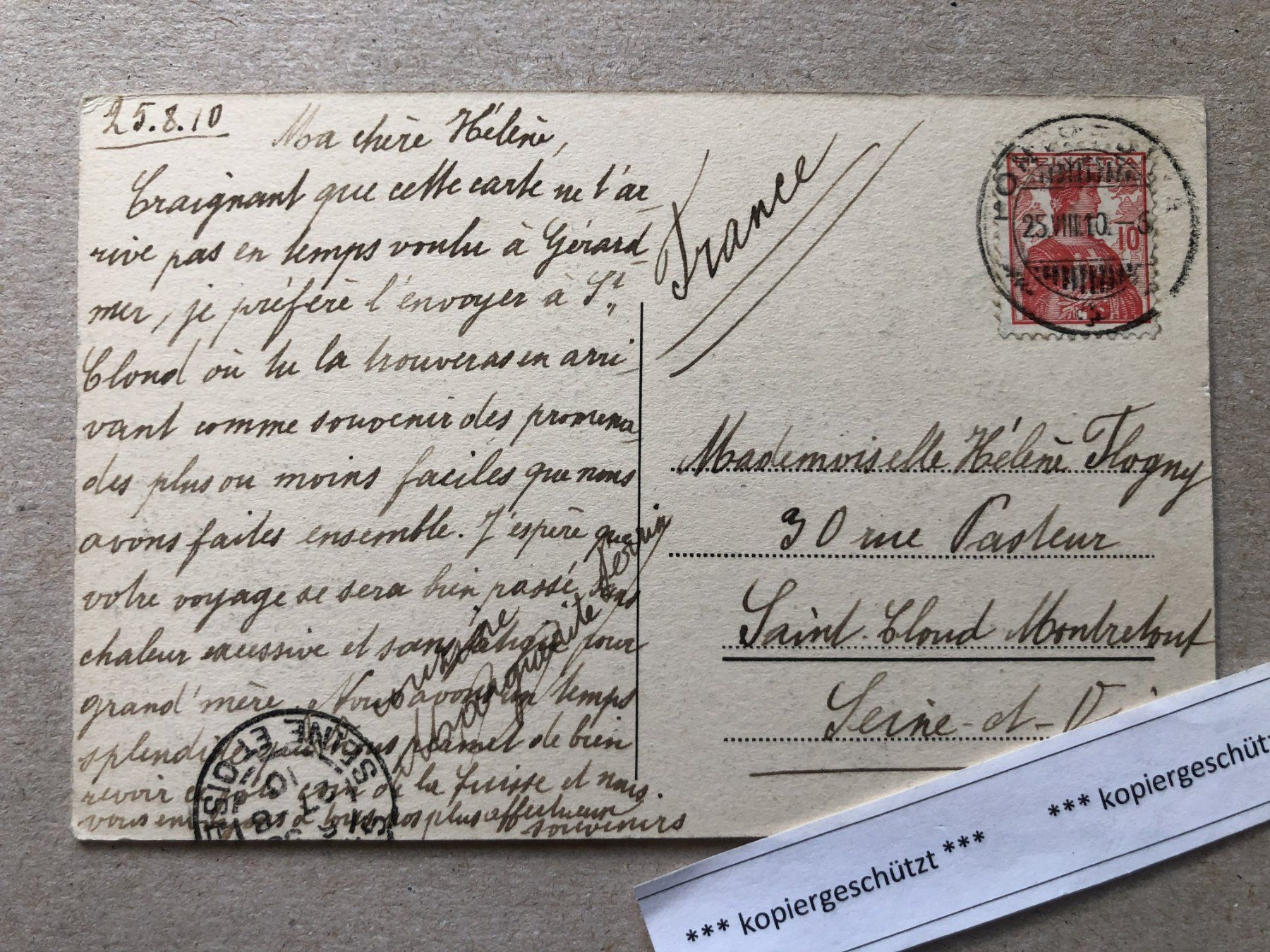 Ansichtskarten: 1910 Pontresina AK alt – Gebraucht aus Hefenhofen von Bierinder 1