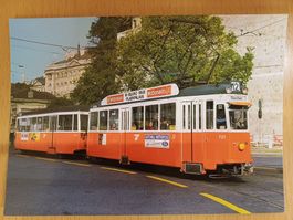 Postkarte TPG Tram Genf Be 4/4 mit Anhänger