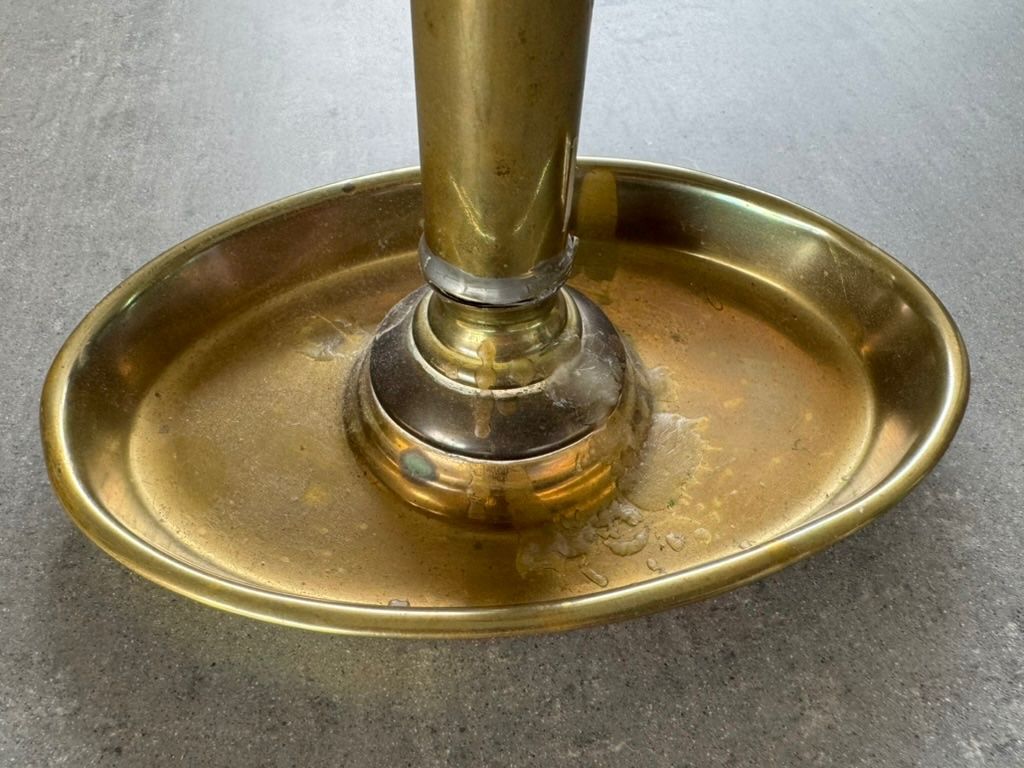 Portacandele: Antiker Messing-Kerzenhalter mit Schiebemechanik – Usato da Zürich venduto da Alot16 3