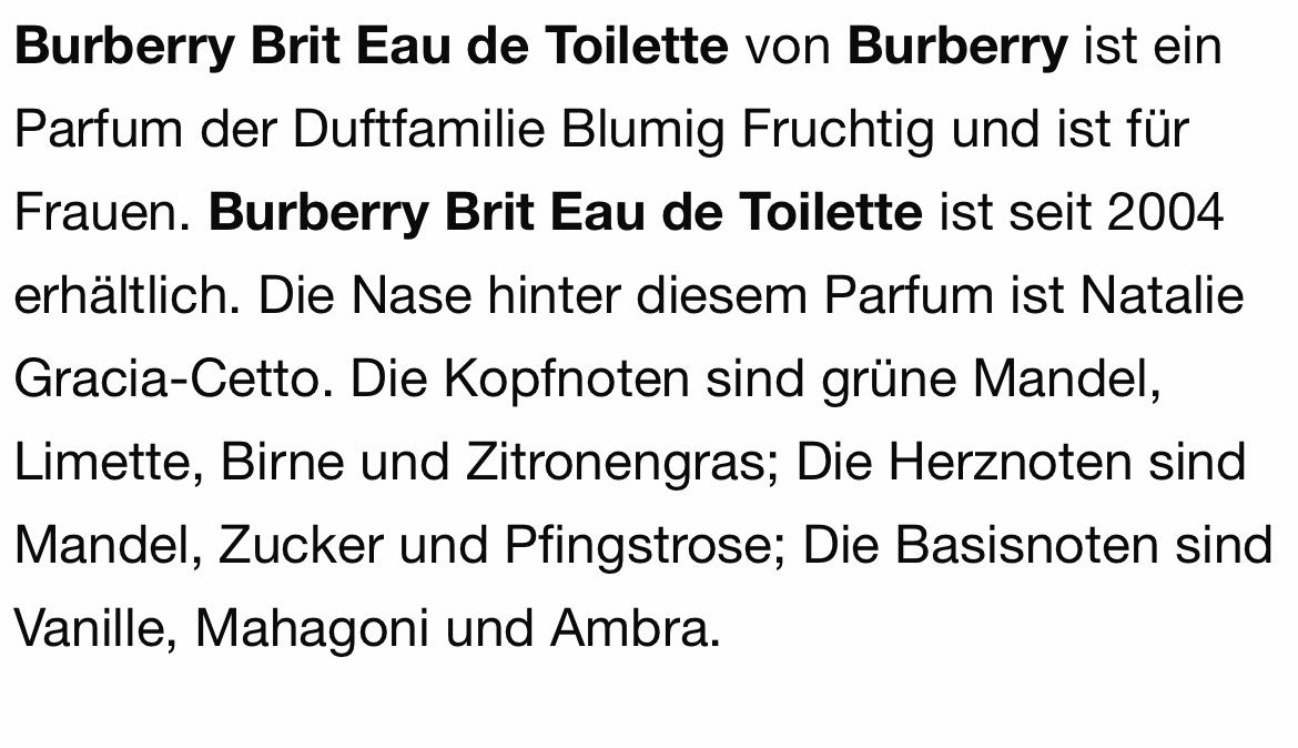 Burberry Profumi & Eau de Toilette: BURBERRY 5 ml Abfüllungen – Nuovo (secondo la descrizione) da St. Gallen venduto da lfs_nxl8 2