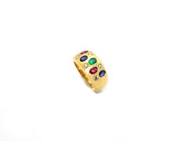 Goldring 18K mit Edelsteinen (Grösse 55)