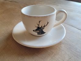 Schöne Tasse, Teetasse mit Untertasse, mit Hirsch Motiv