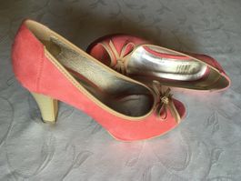 High Heels Pumps Leder rot Gr. 37
