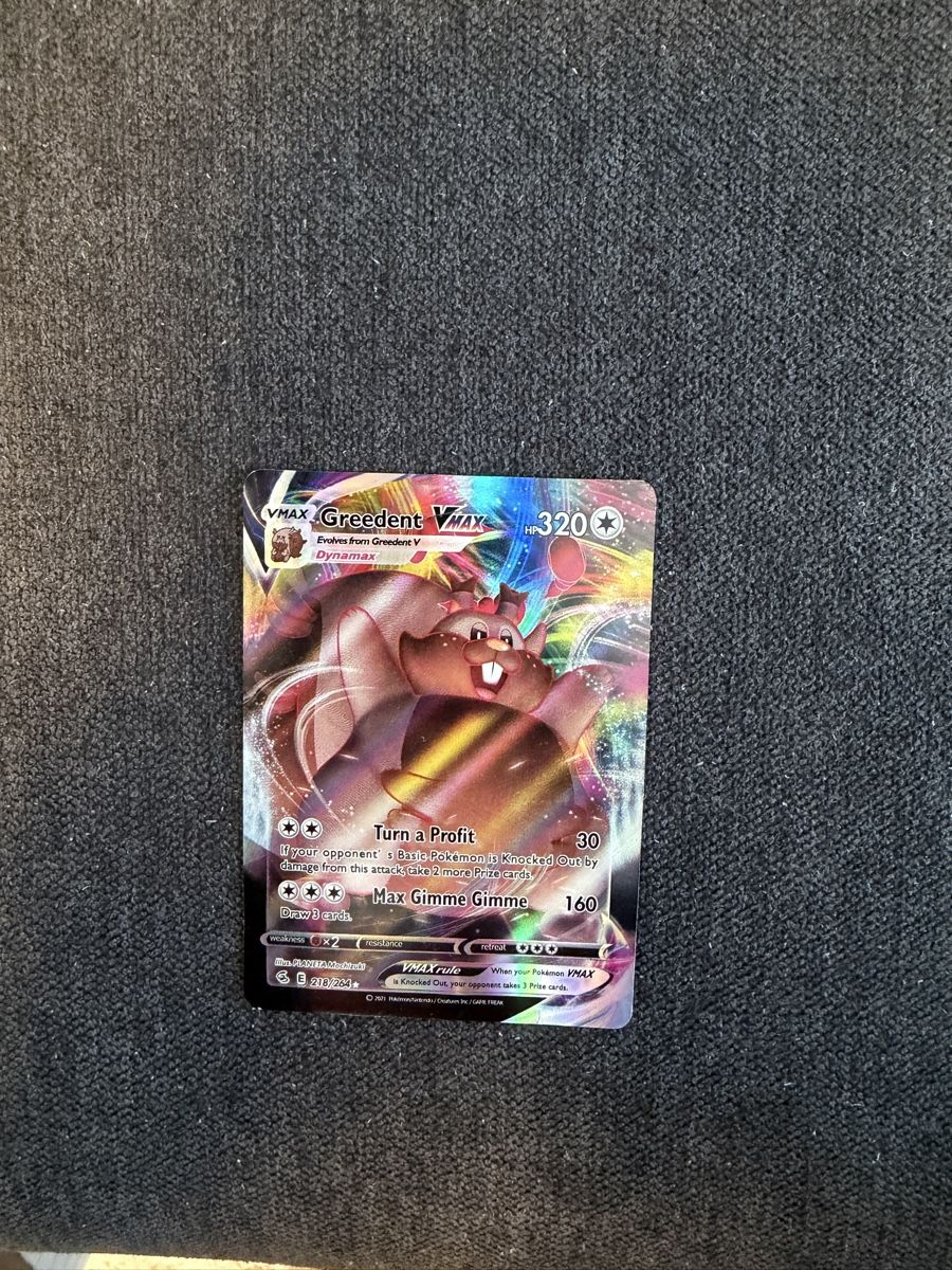 Pokémon Carte collezionabili: Pokémon Greedent VMAX 218/264 – Usato da Liestal venduto da arl_6tv7