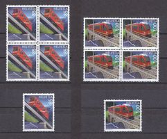 2010  Viererblocksatz+Einzelmarken   Bahn  ** Postfrisch **