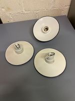 Vintage Emaille Lampenschirme Industrie Design, 3 Stk!