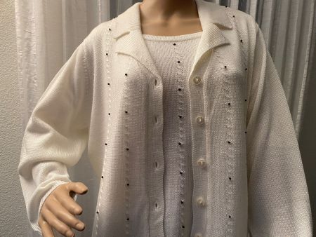 perfekter Auftritt mit diesem seltenen Twinset, weiss, Gr.46