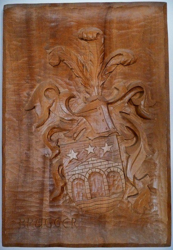 Sculture & Statue: Brügger Wappen geschnitzt – Nuovo (secondo la descrizione) da Fribourg venduto da erw_68dx