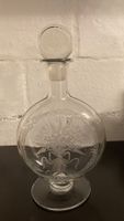 Karaffe Glas mit Blumendekor graviert gebraucht Zustand