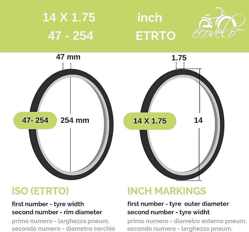 Altro in Scrittura & Disegno: 2 copertoni bici da bici  14x 1.75 – Usato da Sessa venduto da cimax123 1
