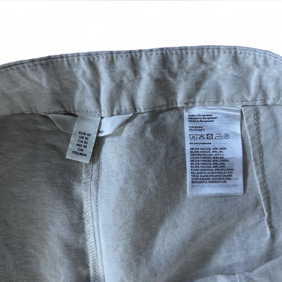 H&M Pantaloni: BEIGE LINEN BLEND WIDE-LEG PANTS – Nuovo (secondo la descrizione) da Zürich venduto da Cengre 5