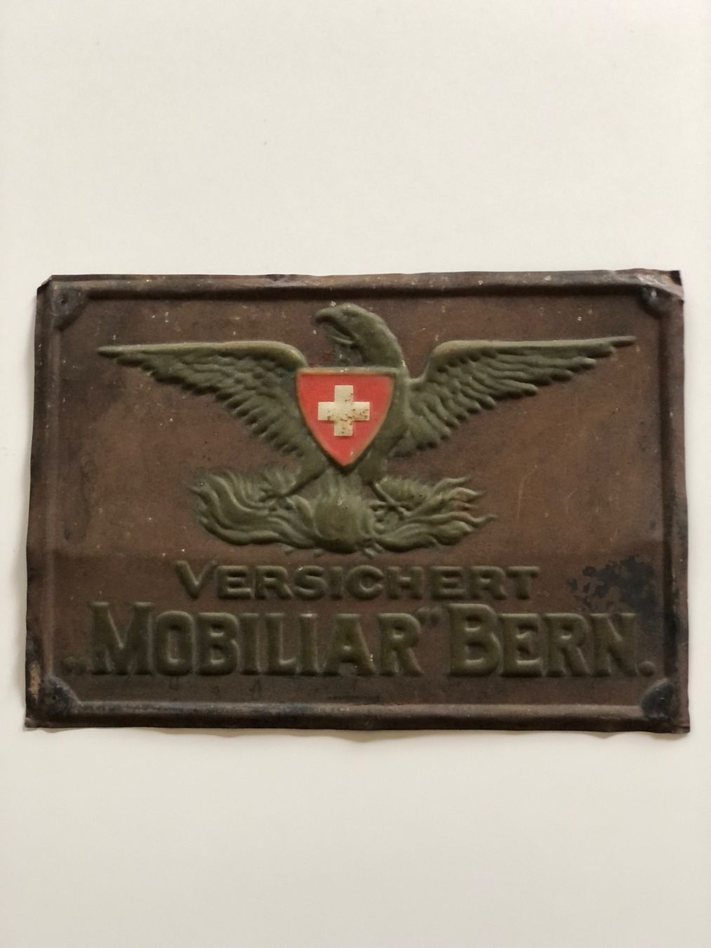 Schilder: Original altes Blechschild MOBILIAR Bern – Gebraucht aus Amden von