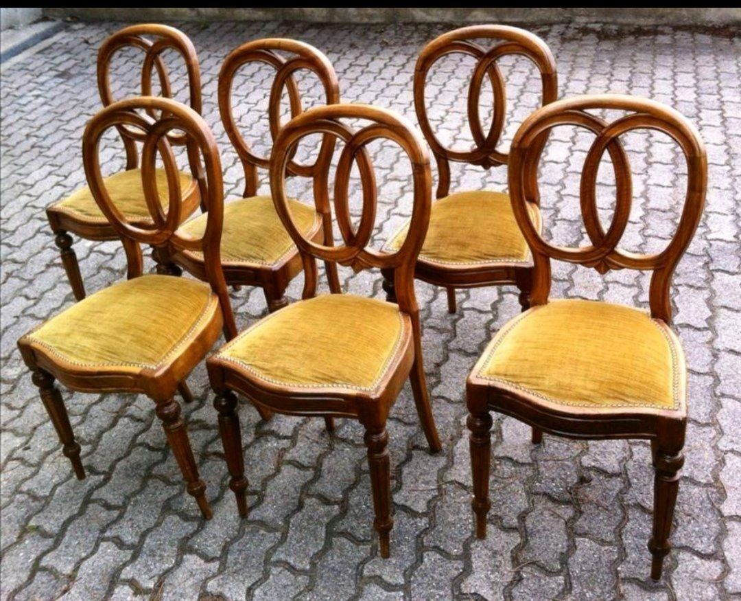 Sedie: 6 chaises de syle en noyer – Usato da Conthey venduto da Cathlouz
