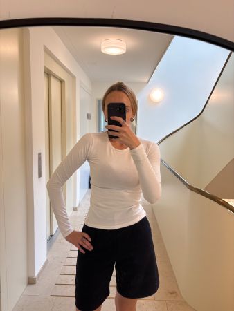 T-shirt blanc à manches longues femme taille XS 100% cotton