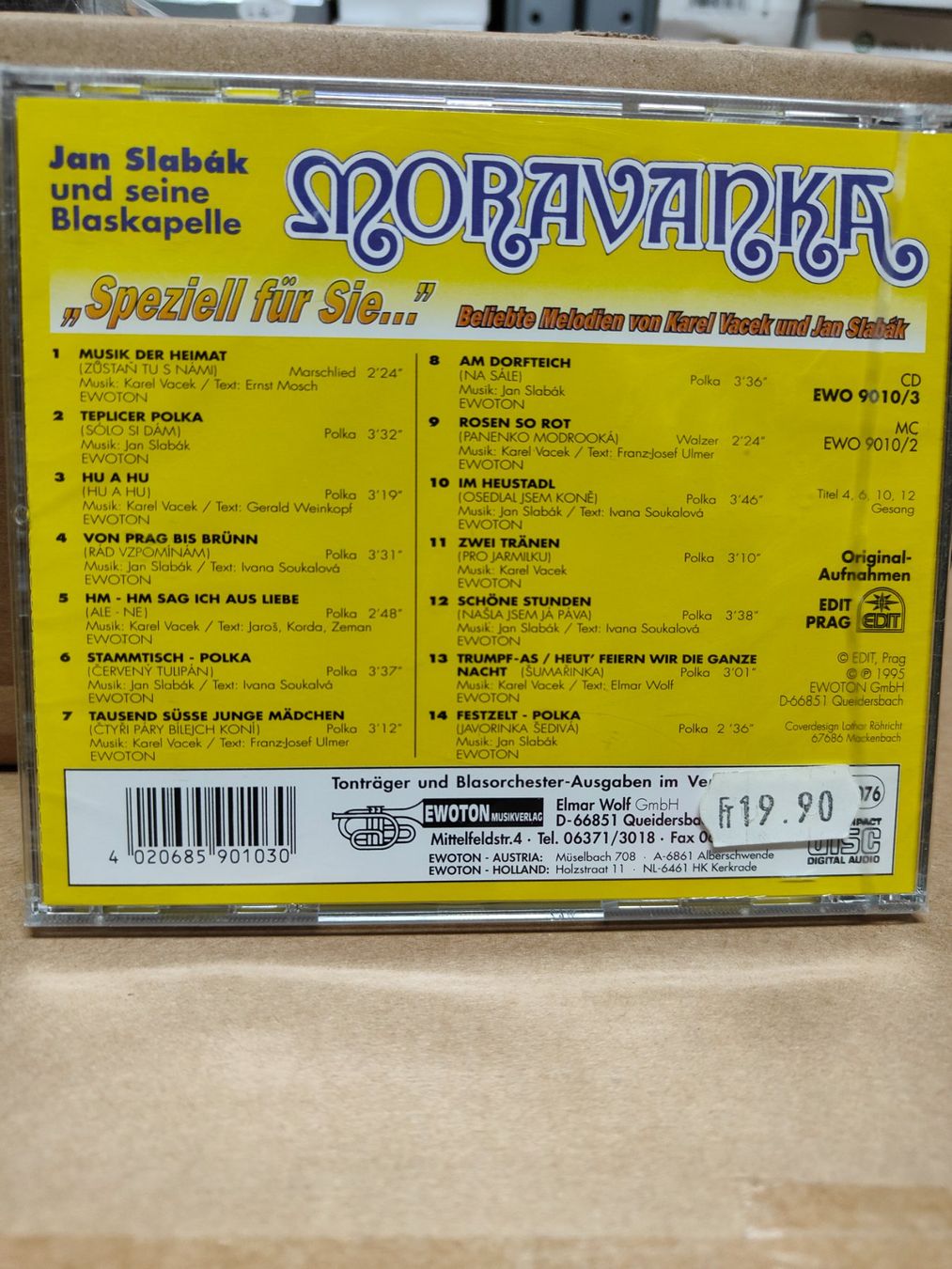 CD: CD Moravanka Jan Slabak  Blasmusik Neu Originalverpackt – Nuovo e nell'imballaggio originale da Davos Platz venduto da wauwauin 1