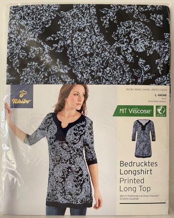 Robe tunique femme, couleur navy/bleu ciel, taille L 44/46